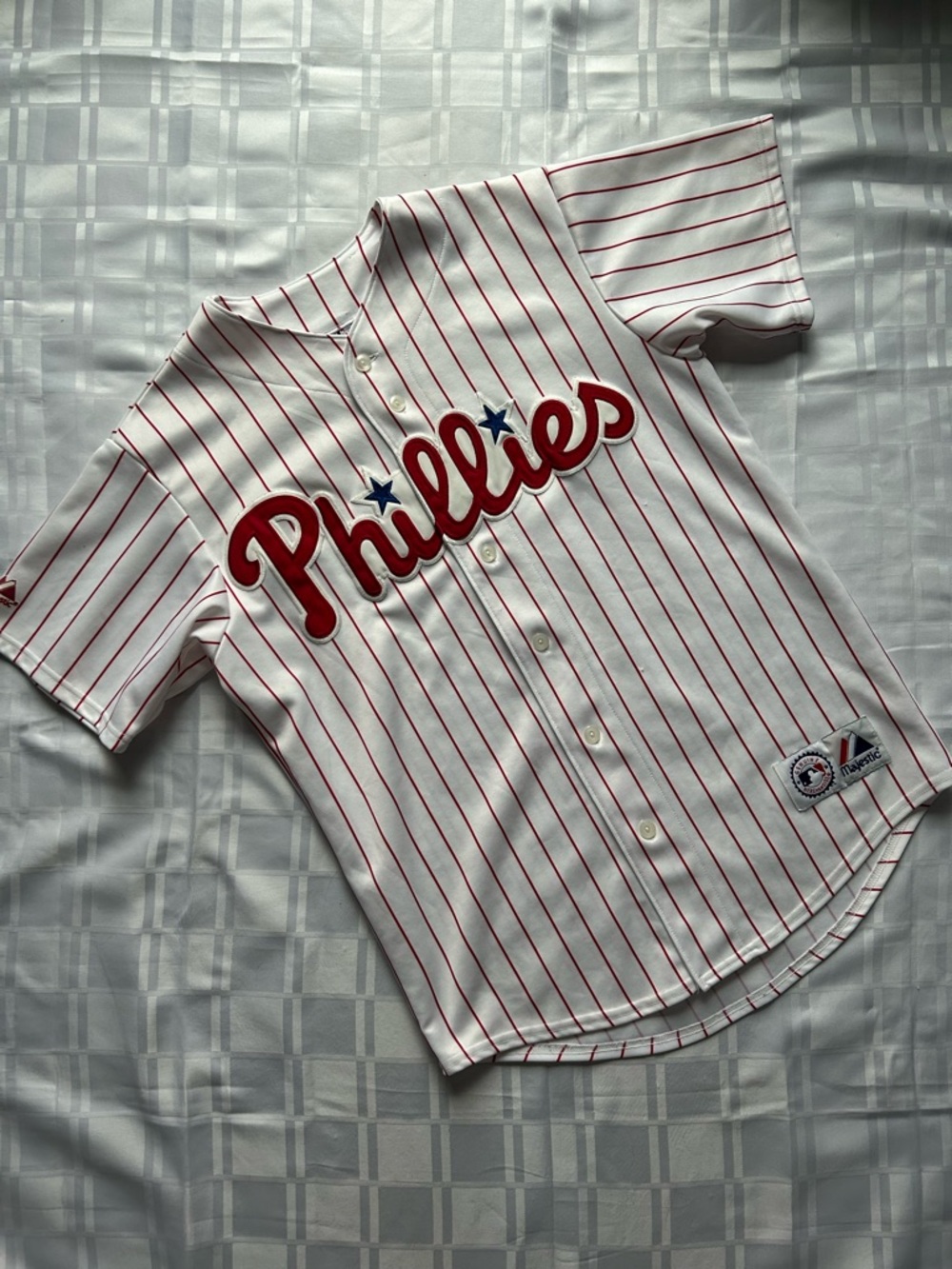 Majestic Vintage Phillies Pinstripe Baseball Jersey